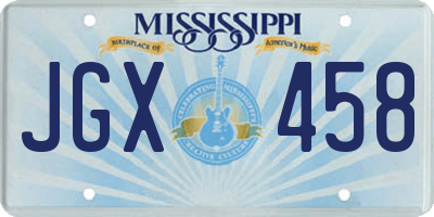 MS license plate JGX458