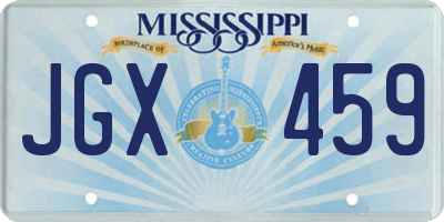 MS license plate JGX459