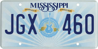 MS license plate JGX460