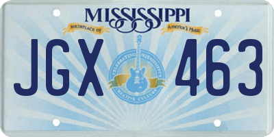 MS license plate JGX463