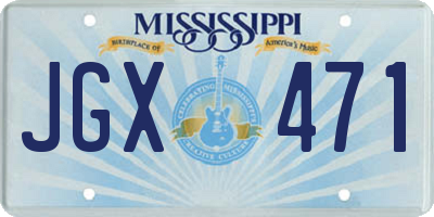 MS license plate JGX471