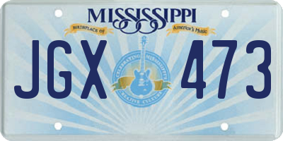 MS license plate JGX473