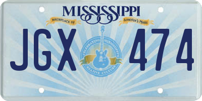 MS license plate JGX474