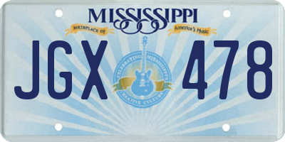 MS license plate JGX478