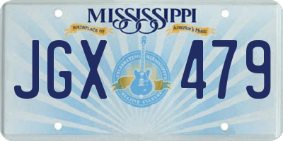 MS license plate JGX479