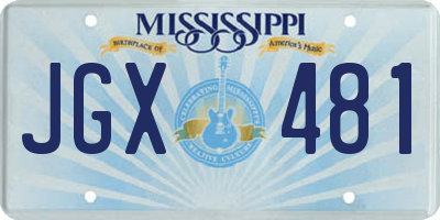 MS license plate JGX481