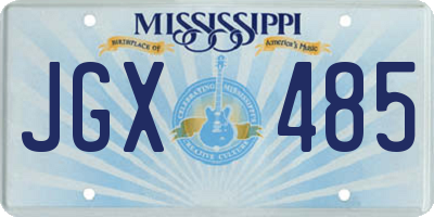 MS license plate JGX485