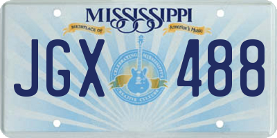 MS license plate JGX488