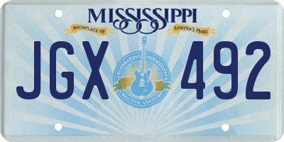 MS license plate JGX492
