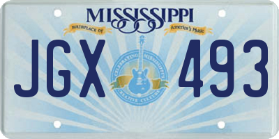 MS license plate JGX493