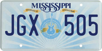 MS license plate JGX505