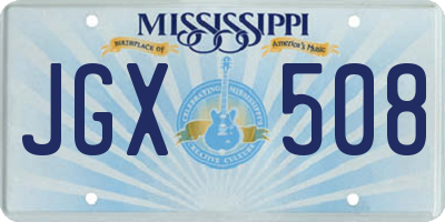 MS license plate JGX508