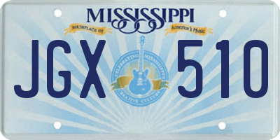 MS license plate JGX510