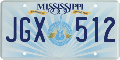 MS license plate JGX512
