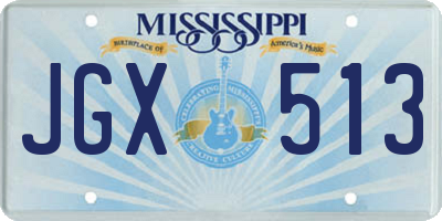 MS license plate JGX513