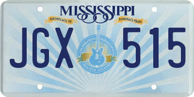 MS license plate JGX515