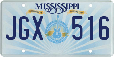 MS license plate JGX516
