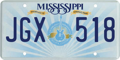 MS license plate JGX518