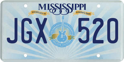 MS license plate JGX520