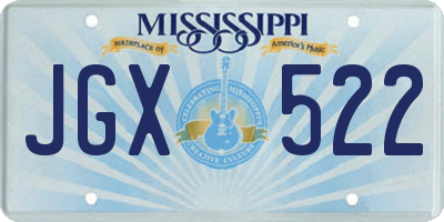 MS license plate JGX522