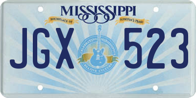 MS license plate JGX523