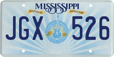 MS license plate JGX526