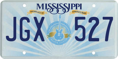 MS license plate JGX527