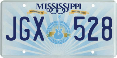 MS license plate JGX528