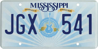 MS license plate JGX541