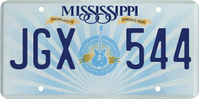 MS license plate JGX544