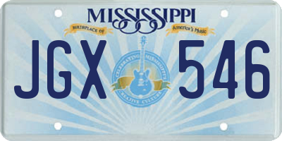 MS license plate JGX546