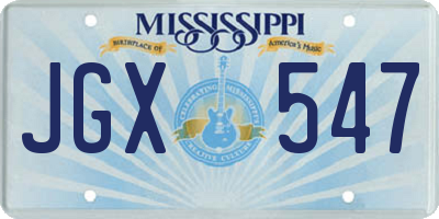 MS license plate JGX547