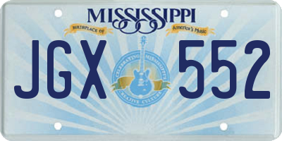 MS license plate JGX552