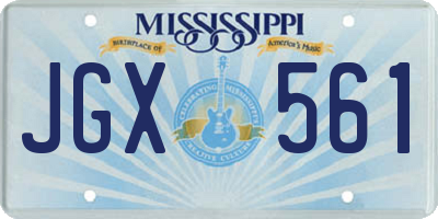 MS license plate JGX561