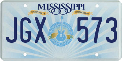 MS license plate JGX573