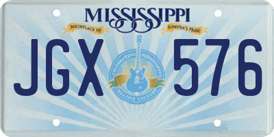 MS license plate JGX576