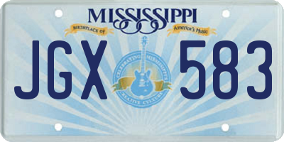 MS license plate JGX583
