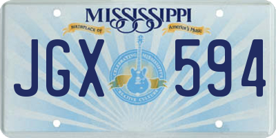 MS license plate JGX594