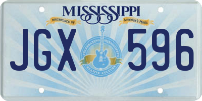 MS license plate JGX596