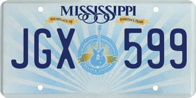 MS license plate JGX599