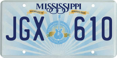 MS license plate JGX610