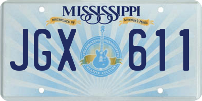 MS license plate JGX611