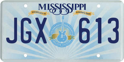 MS license plate JGX613