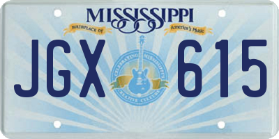 MS license plate JGX615