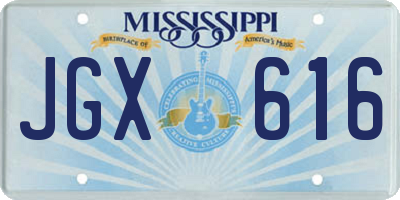 MS license plate JGX616