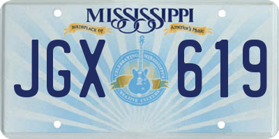 MS license plate JGX619