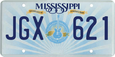 MS license plate JGX621