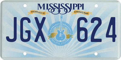 MS license plate JGX624