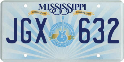 MS license plate JGX632
