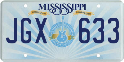 MS license plate JGX633